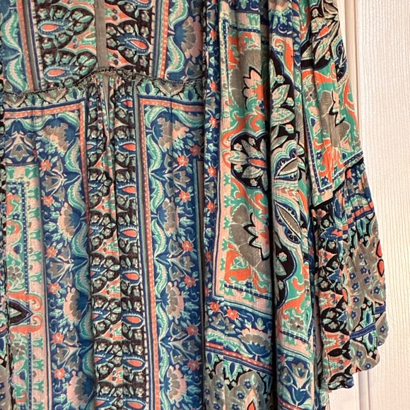 Vibrant Blue and Orange Women's Kimono - Picture 3 of 11